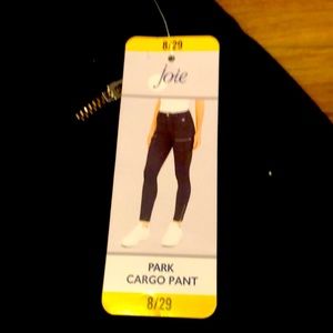 JOIE 8/29 LENGTH PARK CARGO PANTS JEANS, COLOR BLACK, CONTEMPORARY FIT